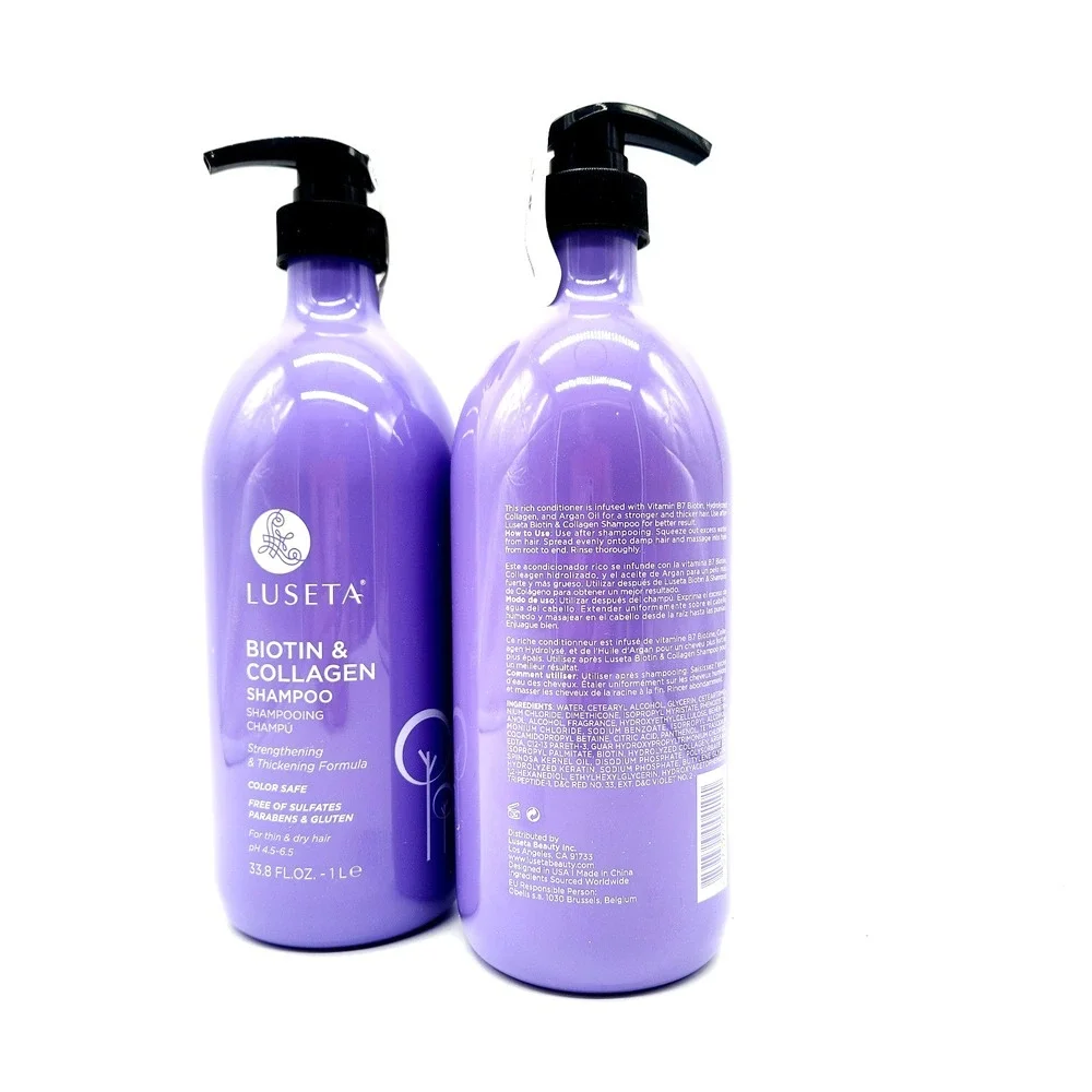 2-Pack Luseta Biotin Collagen‎ Shampoo Conditioner 33.8oz Volumizing Hair Growth
